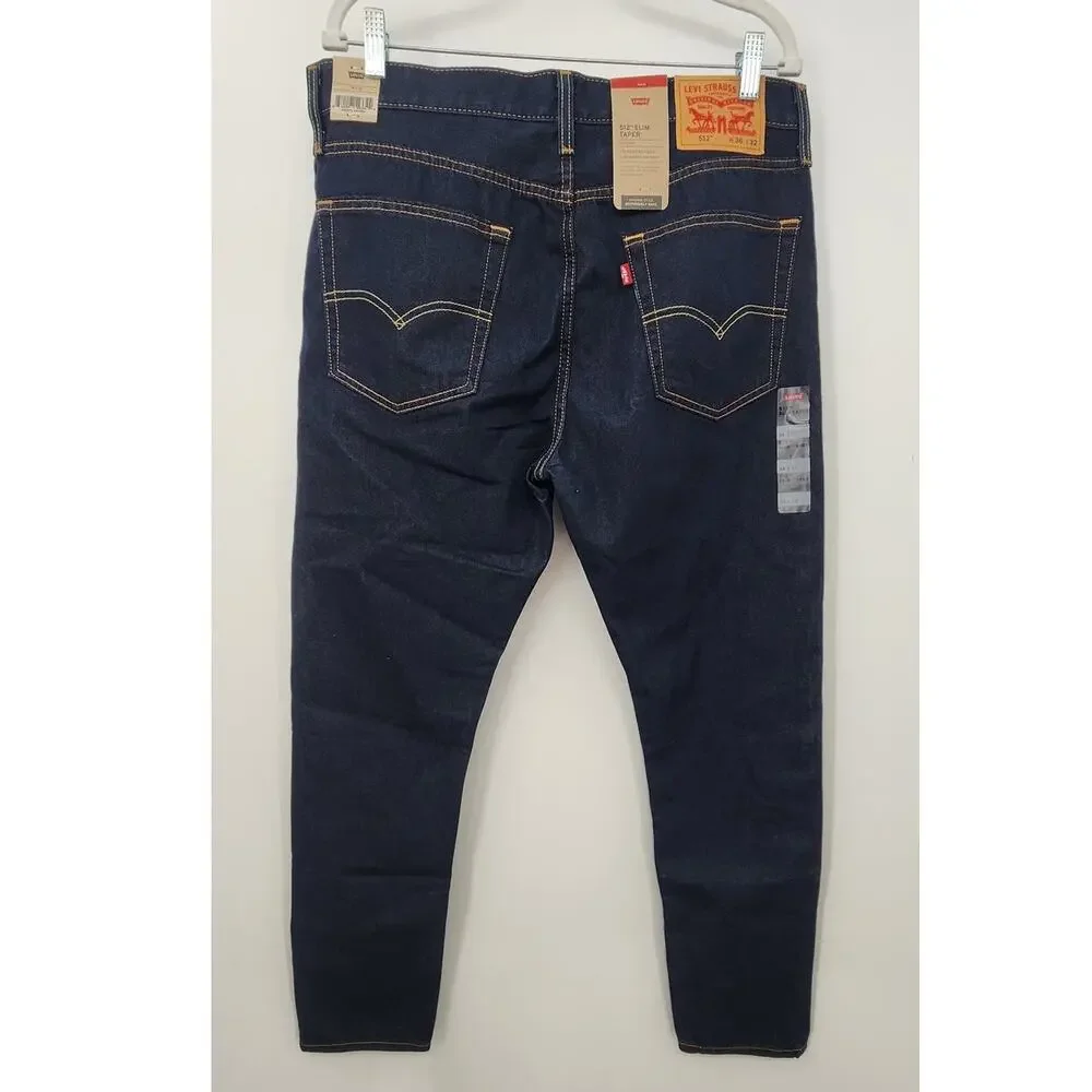 New NWT Levi's‎ 512 Slim Taper Eco Ease Size 36 X 32 Dark Wash